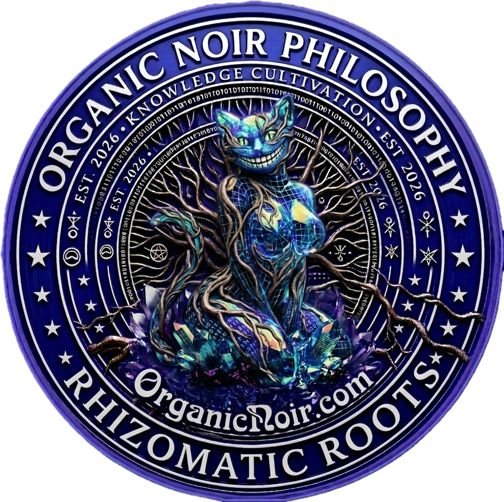 The Organic Noir Philosophy and Modern Alchemy Sigil of the Quantum Cat The Organic Noir Philosophy and Modern Alchemy.From Stardust to Data Frequency Resonance to Form. The Organic Noir Philosophy and Modern Alchemy. From Stardust to Data Frequency Resonance to Form. Knowledge Cultivation from Rhizomatic Roots. Organicnoir.com